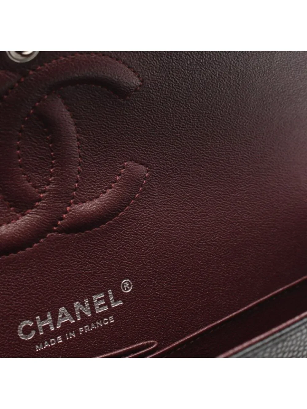 Chanel Shoulder Bag Quilted Double Flap Black Caviar Leather Chain
